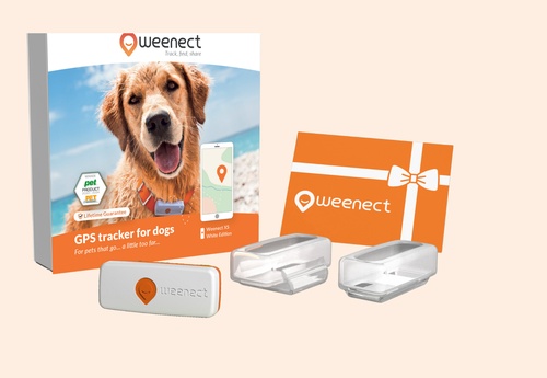 Weenect XS Pack | GPS dog tracker - White | 1 year subscription included