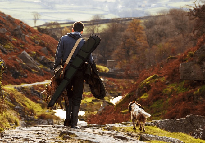Chien de chasse et son maître