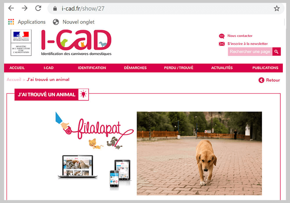Page d’accueil du site i-cad.fr
