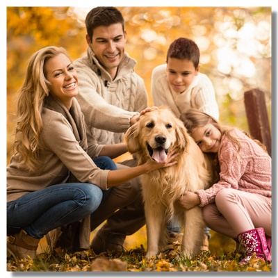 A family with their dog