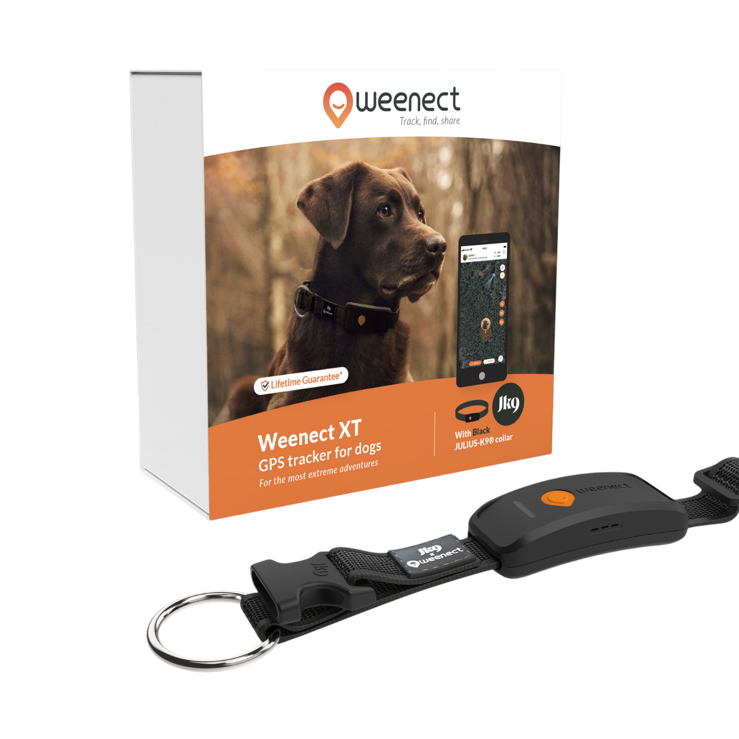 Weenect Black Gps Dog Collar - Xt