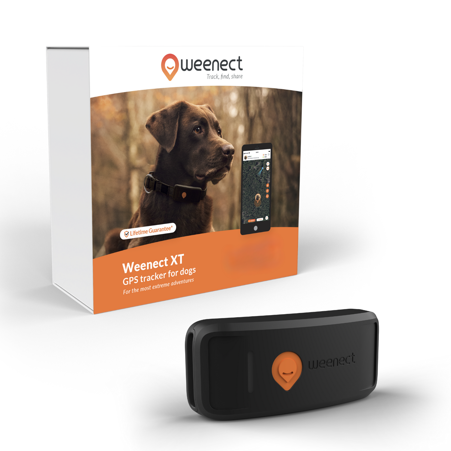 Weenect None Gps Dog Tracker - Xt - Without Collar - Black